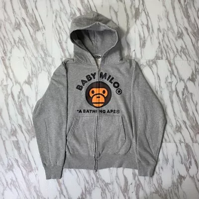 BABY MILO Cotton Zip Up Hoodie Size L A Bathing Ape BAPE From Japan • $198