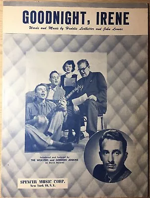 Goodnight Irene (1950) Sheet Music By Ledbetter Lomax Ft The Weavers • £9.72