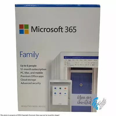 Microsoft Office 365  FAMILY 1 Year Subscription Up To 6 USERS (People) - NEW™ • $78.44