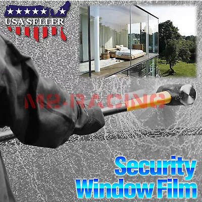 Clear Security Window Film Shatterproof Glass Protection Anti Shatter 4Mil 8Mil • $13.99