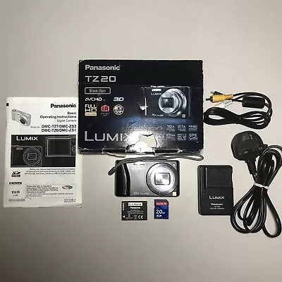 Panasonic Lumix DMC-TZ20 14.1MP Digital Camera Boxed + Charger Battery SD Card • £79.99