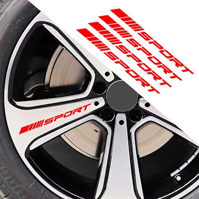 4PCS Red SPORT Style Car Rims Wheel Hub Racing Sticker Graphic Decal Strip Decor • $15.79