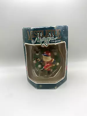 Mistletoe Magic Baseball Santa Wreath Ornament • $9.97