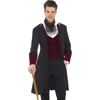 Halloween Fancy Dress Mens Gothic Vampire Costume Dracula Outfit By Smiffys • £43.99