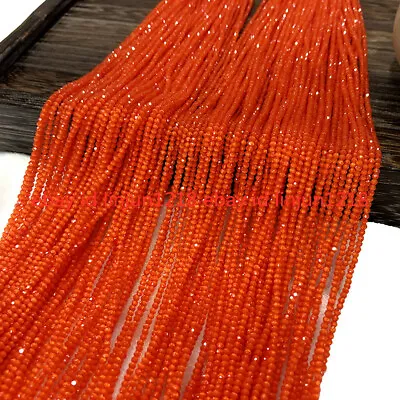 2mm Orange Faceted Round Mexican Opal Gemstone Loose Beads 15'' • $2.84