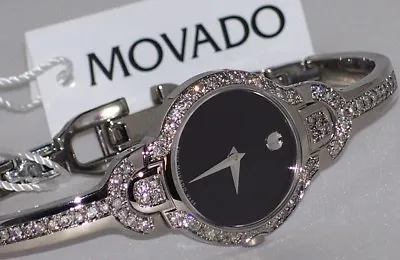 New Ladie's Movado Kara Black 0605247 0.90.apx.custom Set Movado Diamond Watch. • $995