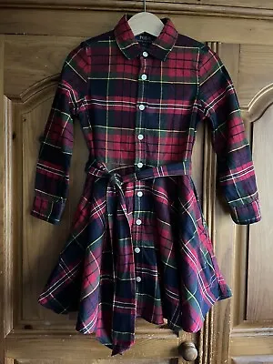 £11.99 • Buy Ralph Lauren Polo Girls Dress, Size 3 Years, Red Check, Stunning, Longsleeved,fa