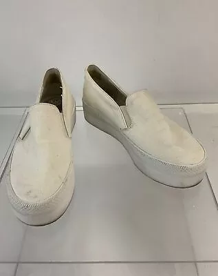 MICHAEL Michael Kors White Canvas Slip-On Platform Sneakers 7.5M • $20