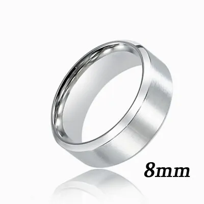 Men Black Titanium Stainless Ring Wedding Lover Couple Rings For Women Size 6-16 • $4.12