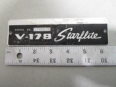 Vintage Glastron V-178 Starflite Boat Serial Number Plate Tag Emblem • $24.99