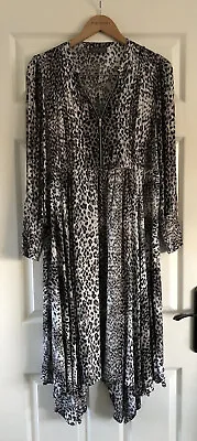 Mint Velvet River Leopard Print Midi Dress Size 14- 16  (16 Tag ) Excellent • £45
