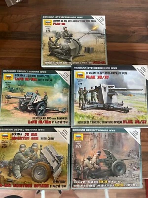 £15 • Buy Zvezda 1/72 WW2 German AA Gun X2, AT Guns X2 & Howitzer Sets (RRP £30)