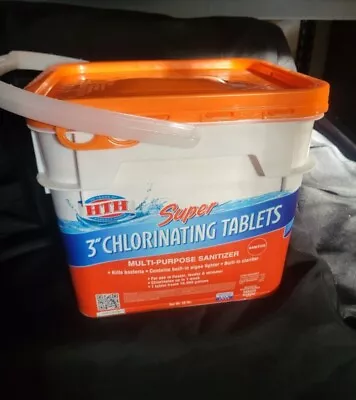 HTH Super 3  Chlorinating Tablet Bucket -25 Lbs- Swimming Pool Hot Tub Chlorine • $79.99