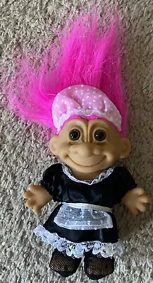 Vintage Russ French Maid/ Housekeeper Troll Doll 5 In Purple Hair Stockings • $15