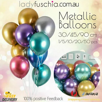 $30.65 • Buy 30/45/90cm Thick Chrome Metallic Balloon Helium Birthday Wedding Party Balloons