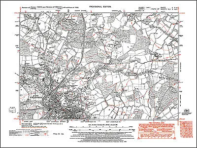 East Grinstead North Old Map Sussex 1938: 5NW Repro • £18.99