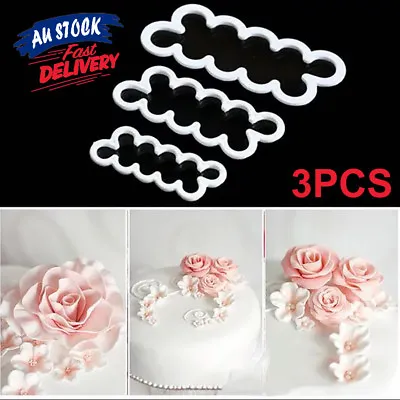 $7.49 • Buy 3 Pcs Sugar Baking Flower Cutter Fondant Cake Rose Mold Decorating Mould Tool
