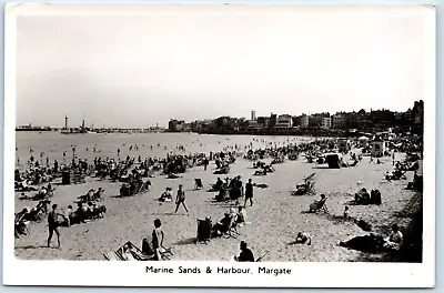 Postcard Margate Kent Marine Sands And Harbour England RPPC • £2.85