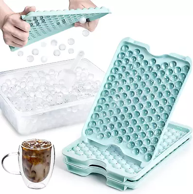 Combler Mini Ice Cube Tray With Lid And Bin Ice Trays For Freezer 3 Pack 123X3 • $15.45