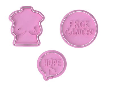 $39.95 • Buy CANCER Cookie Biscuit Fondant Baking Cake Embosser And Cutter Set.
