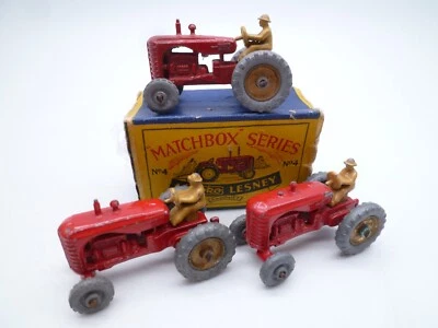 £12.50 • Buy VINTAGE MOKO LESNEY No.4b MASSEY HARRIS TRACTOR X3 & PART ORIGINAL BOX 1957