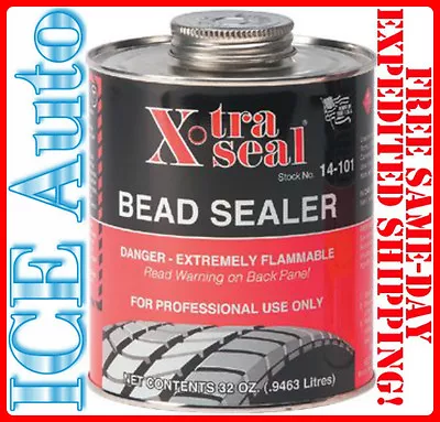 Xtra Seal 14-101 Tire Bead Sealer 32oz Black With Brush Top Can PRO Quart X-Tra • $38.31