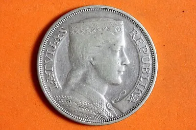 1931 Latvia 5 Lati Silver Coin #M18746 • $40