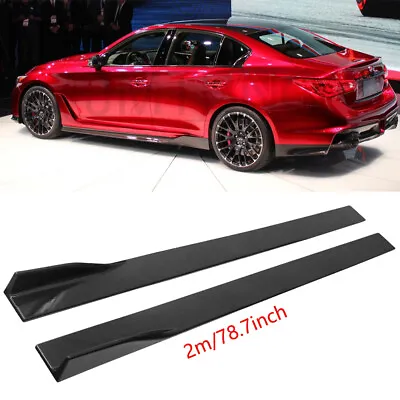 For Infiniti Q50 Q60 G37 G35 Carbon Fiber 78.7  Side Skirts Splitter Extension • $99.29