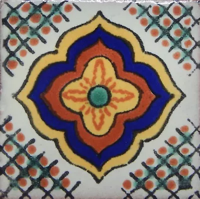 100 MEXICAN TALAVERA  TILE 2x2   FOLK ART HANDMADE 2-23 • $74.99