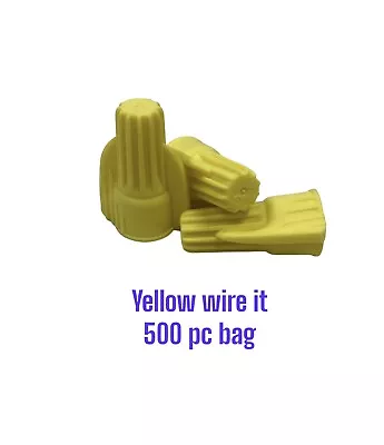 (500 PC) Yellow Twist-On Wire Connectors  Nuts 18-12awg  Bulk Pack Wing Nuts • $17.95