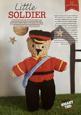 Little Soldier Teddy Bear Toy Knitting Pattern By Val Pierce • £1.49