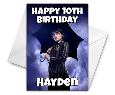 WEDNESDAY Personalised Birthday Card - Addams Family Greetings Card - Wednesday • £2.99