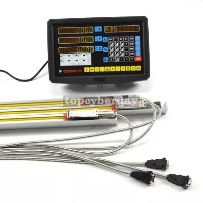 3 Axis READOUT Digital Display DRO+3 Linear Scale For Milling Lathe Machine • $591.06