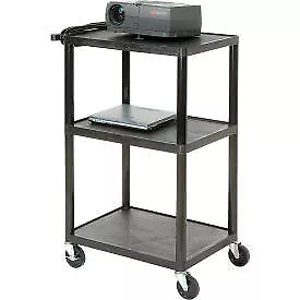 Plastic Audio Visual & Instrument Cart 32 X 24 X 54 Three Shelves Luxor Corp • $329.74