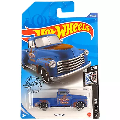 Hot Wheel 52 CHEVY Rod Squad Blue 201/250 3/10 Pickup Truck 2018 New Sent In Box • $10