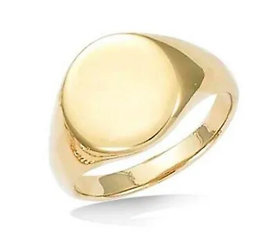 Gold Signet Ring  Mens 18ct Gold GF Plain Signet Ring   150 • £28.99