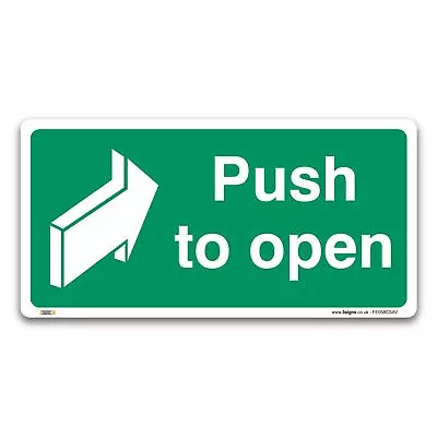 £2.49 • Buy Push To Open Exit Sign, Rigid Plastic Or Vinyl Sticker, Safety Door Signs