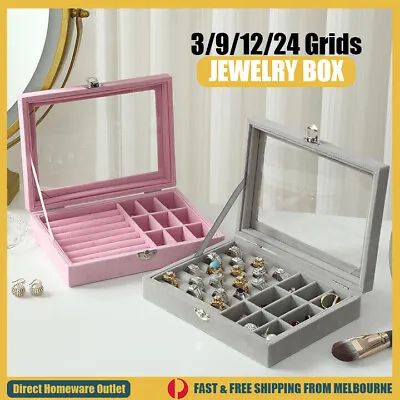 Earring Jewelry Organizer Box Display Hanger Holder Storage Case Velvet  • $14.95