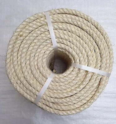 £25 • Buy 14mm Natural Sisal Decking Rope, Cat Scratching Post, Cats, Garden, Pets, Toys
