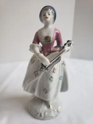 Vintage Occupied China Lady Musician Porcelain Figurine #SH 1 • £7.23