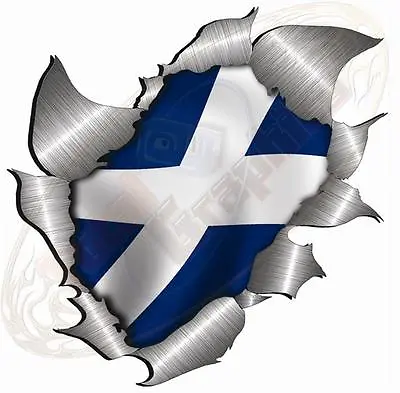 Large Metal Rip Torn Flag St Andrews Saltire Scotland JDM Race Car Van Bike VW • £4.99