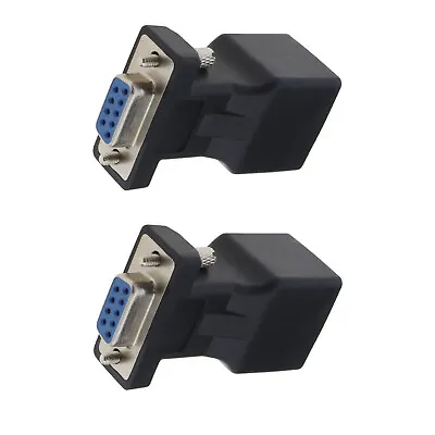 £8.15 • Buy 2x 9-Pin RS232 DB9 To RJ45 Serial Adapter Female To Female Ethernet Connector