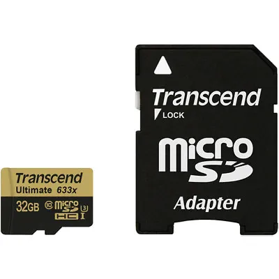 Transcend 32GB Ultimate 633X UHS-I MicroSDHC Memory Card (Class 10) TS32GUSDU3 • $17.95