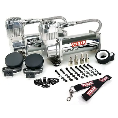 Viair 444 C Dual Pack Chrome Air Ride Suspension Air Compressors Pumps Free Gift • $342.95