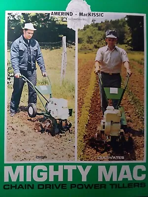 Mighty MAC Walk-Behind Tiller 1977 Sales Brochure Manual Amerind MacKissic 3 5hp • $54.99