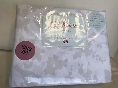 Cath Kidston London NWT 4pc KING Sheet Set 100% Cotton British Bird BRAND NEW • $96