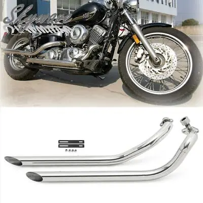 Shortshots Staggered Exhaust Muffler Pipe For YAMAHA V Star Dragstar 650 XVS650 • $210