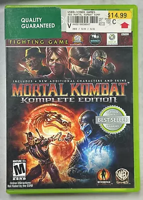 Mortal Kombat -- Complete Edition (Microsoft Xbox 360 2012) (B127-66) • $17.10