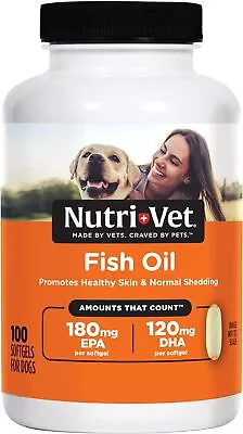 Nutri-Vet Fish Oil Supplements For Dogs - Skin And Coat Omega 3 Supplement - Dog • $49.14