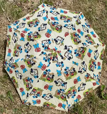 Vintage Walt Disney Productions Kids Mickey Mouse Umbrella Minnie Mouse READ 30” • $18.99